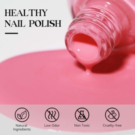 MIZHSE Quick Dry Nail Polish, Pink Nail Polish Air Dry Fast, 15 ml Regular Water-based Nail Lacquer Non Gel Full Coverage High Glossy Shine Nail Art Manicure Home