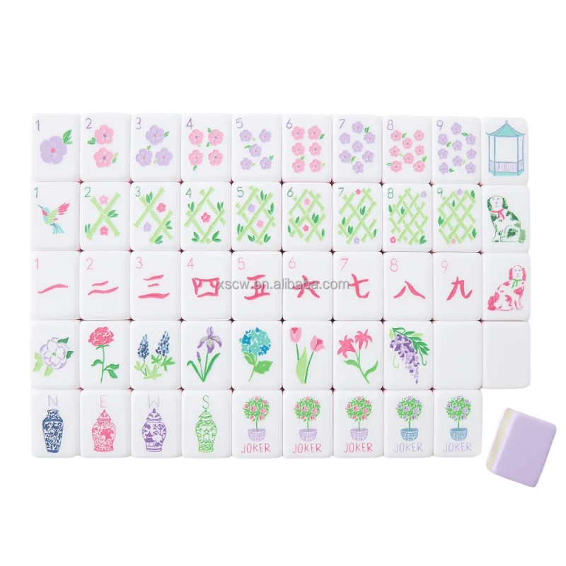 Hot Selling Lavender Four Layer Acrylic Mahjong Tiles American Mahjong