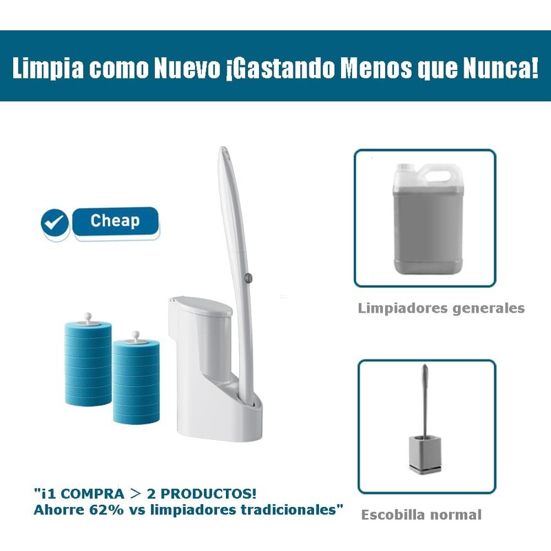 Cepillo Desechable para Inodoro LEIDSANY XI7N-mtsBG con 16 Recambios y