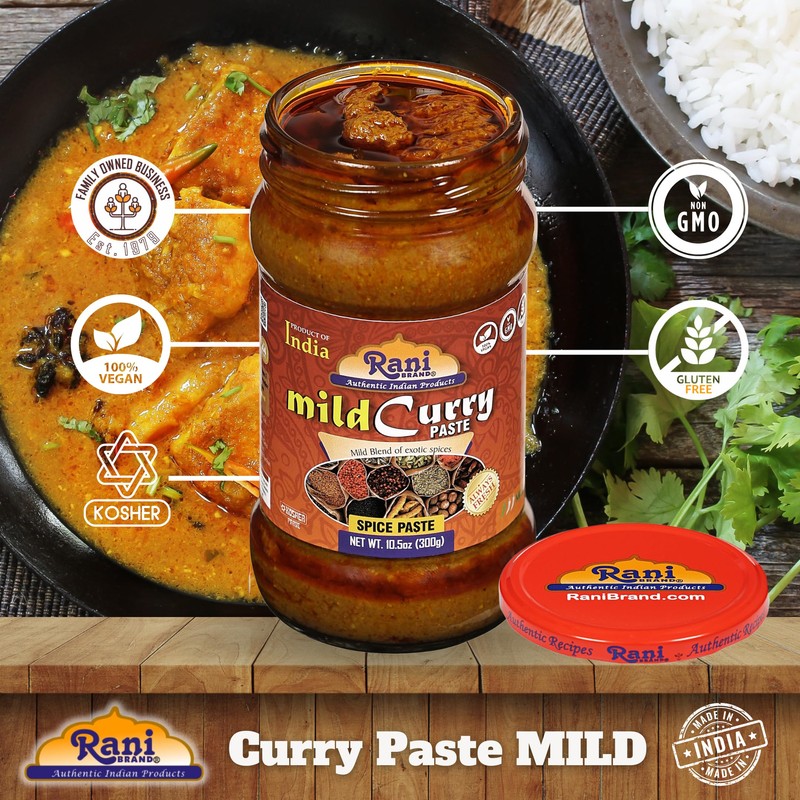 Rani Curry Paste MILD (Spice Paste) 10.5oz (300g) Glass Jar,