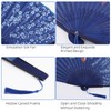 HotoPink 4 PCS Folding Fans with Tassel, Silk-like Fabric and