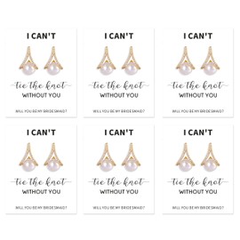 Bridesmaids Gift I Couldn't Say I Do Without You Pearl Wedding Earrings Bridesmaid Stud Earring Bridesmaid Proposal Gifts Sets of 4 6 8