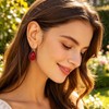 Yheakne Vintage Teardrop Ruby Drop Earrings Red Teardrop Earrings Ruby