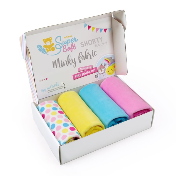 kullaloo Minky Fabric | Bundle: 4 Precut Pieces Minky Plush