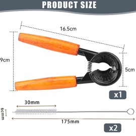 ElevaPulse Nutcracker Walnuts, High-Quality Stainless Steel Nut Opener with Wooden Handle, Robust Nut Cracker for Hazelnuts, Brazil Nuts and Almonds, Ergonomic Design