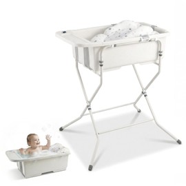 DZMDIP Baby Bathtub with Stand,Collapsible Infant Bath Tub