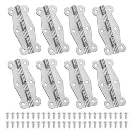 PATIKIL Small Vintage Box Hinges 2 Inch, 8 Pack 90-Degree Butterfly Decorative Hinges Jewelry Box Hardware with Screw for Cabinet Wooden Box Drawer Craft, Silver