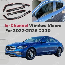 In-Channel Window Visor Rain Wind Shade Deflectors For 2022-25 Benz C-Class C300