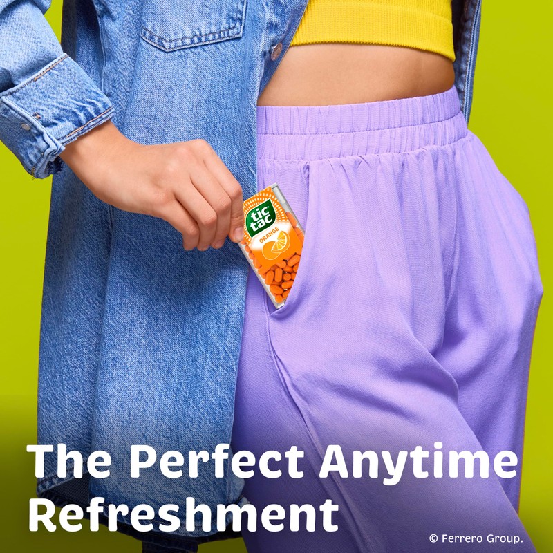 Tic Tac Bulk Orange Refill Bag, On-the-Go Pocket-Sized Mints, Includes