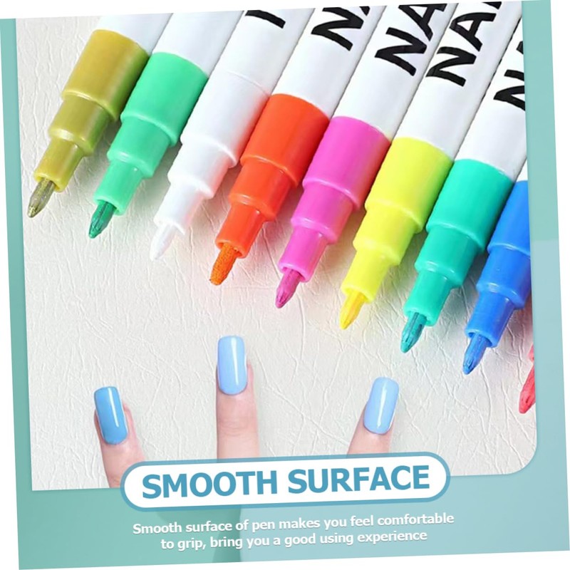 FOMIYES Nail Art Pen Set 12pcs 3d Manicure Paint Pens