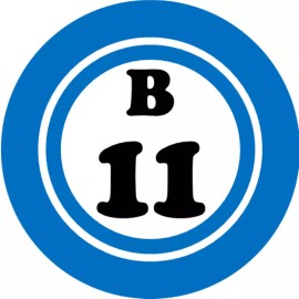 Kiwi Gifts B 11 B11 Bingo Ball - 3 Pack Circle Stickers 3" x 3" - Hobby Number Board Lucky