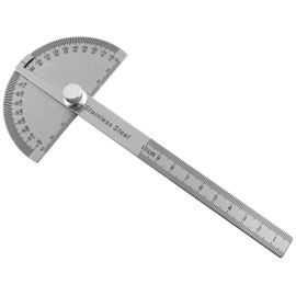 SQXBK Stainless Steel 180 Degree Protractor Angle Finder Arm Rotary Measuring Ruler 10cm