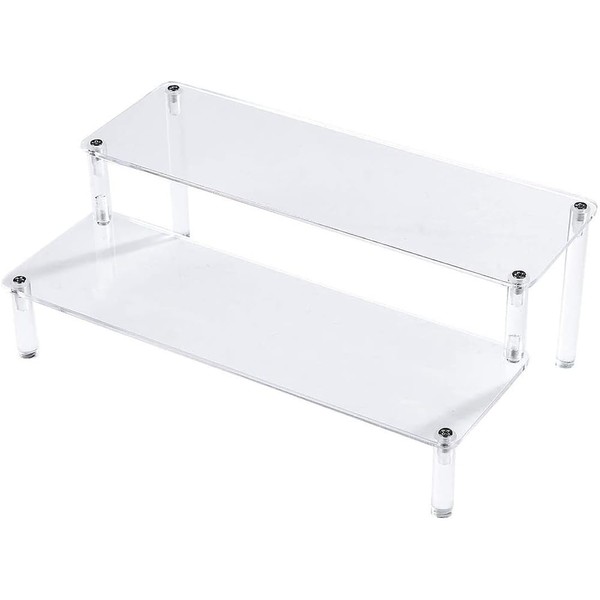 AZNABLE Acrylic Display Stand, 2 Tiers, Figure, Shelf, Tabletop, Acrylic