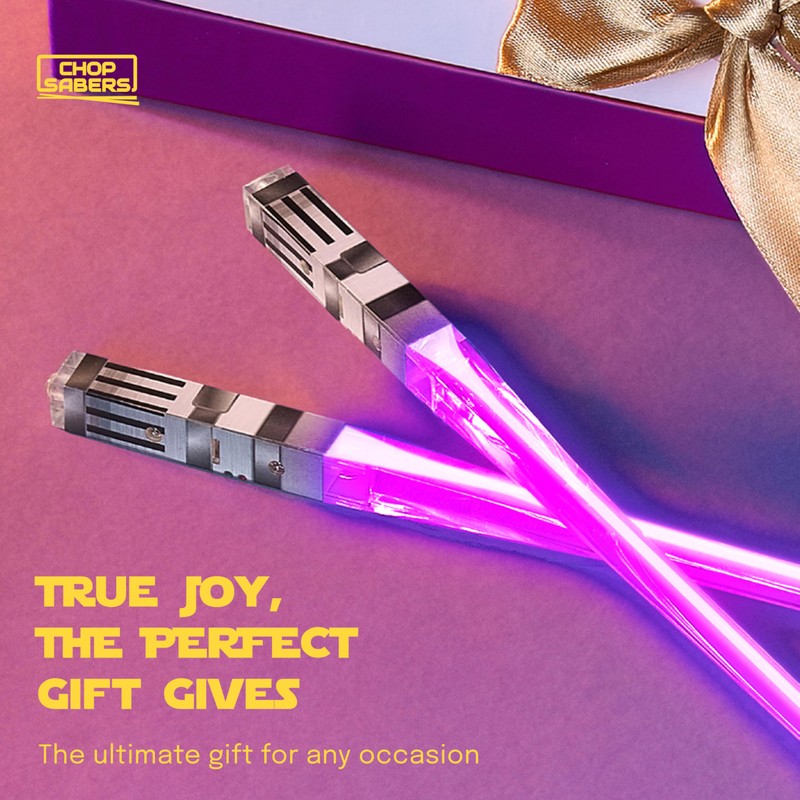 Chop Sabers Light Up LightSaber Chopsticks, 1 Pair, Pink