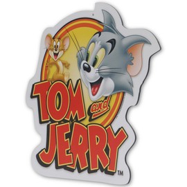 Tom and Jerry Opening Credits Metal Sign - Fun Tom and Jerry Wall Decor for Kids' Bedroom or Movie Room