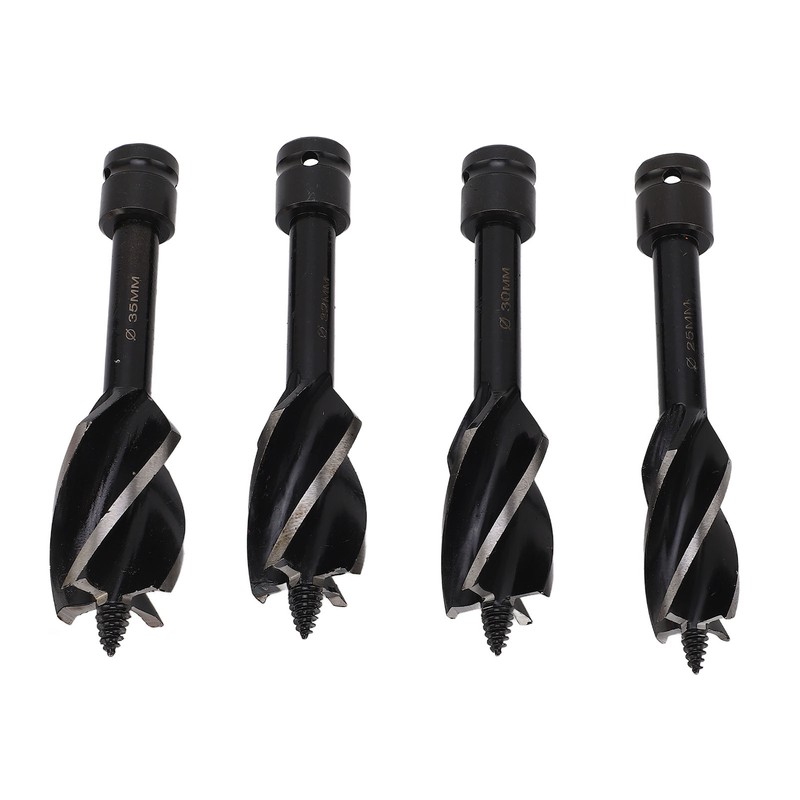 4 Pcs Wood Auger Bit 4 Flute Detachable Hex Shank