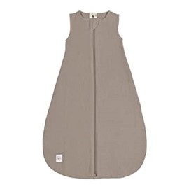 Lässig Baby Summer Sleeping Bag, Sleeveless, Muslin, GOTS Certified Cotton, Unisex Muslin Sleeping Bag, Taupe, Size 50/56, 0 - 2 Months