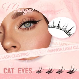 FADLASH Fairy Lash Clusters DIY Lash Extensions Manga Eyelash Clusters Wispy Cluster Lashes Spiky Cluster Eyelash Extensions Natural Look Individual Lashes Thin Band (D12)