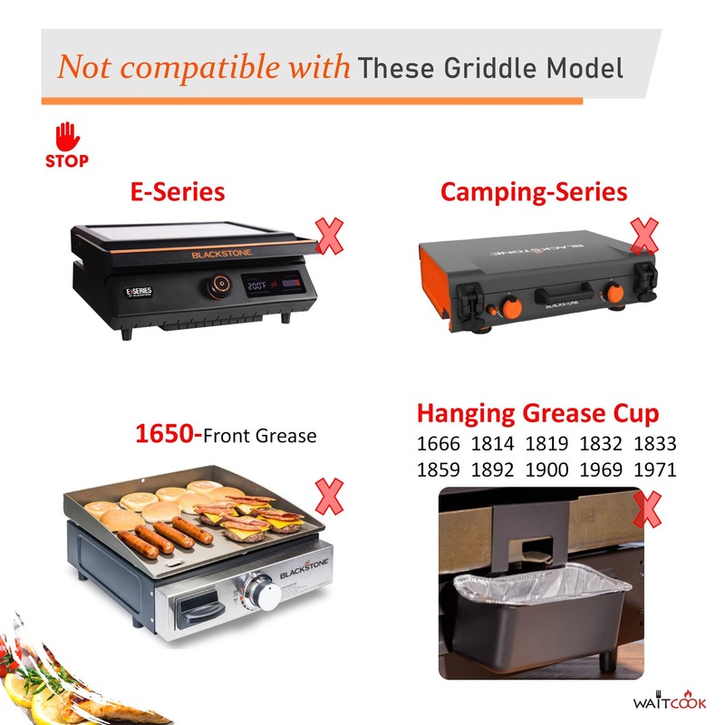 Rear Grease Catcher with 20-Pack Disposable Grease Cup Liners for