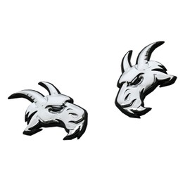 Pair Custom Head Emblems 3D Badges Replacement for TRX Ram 1500 Fender Badge Hellcat (Chrome)