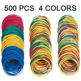 AMUU Bandas de goma 500 unidades #16 bandas de goma pequeñas multicolor para oficina, escuela, hogar, tamaño 16, banda elástica -Colores-500 unidades-