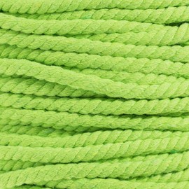 Super Soft 3 Strand Twisted Cotton Rope (Lime Green, 1/4 Inch x 10 Feet)
