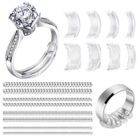 WeddHuis 12 pieces invisible ring reducer, ring guard, ring size adjuster, jewellery size for women, wedding rings, all rings, ring reduction set (with 4 sizes) (transparent)
