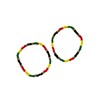 African Pride Beaded Stretch Bracelet Set, Red Yellow Green Black