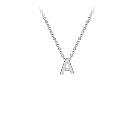 CARISSIMA Gold Women's 9ct White Gold 4mm x 4.5mm 'A' Initial Adjustable Necklace 38cm/15'-43cm/17''