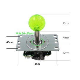 SJ@JX Arcade LED Joystick Sanwa Style Fight Game Joystick LED Stick Retro Joy Circular Octagonal Limiter for Retro Pie Raspberry Pi Mamma Jamma
