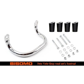 Luggage Rack Grab Rail Chrome + 4x Spacer + Mounting Material for Simson KR51 Schwalbe, SR4-2 Star, SR4-3 Sperber, SR4-4 Habicht