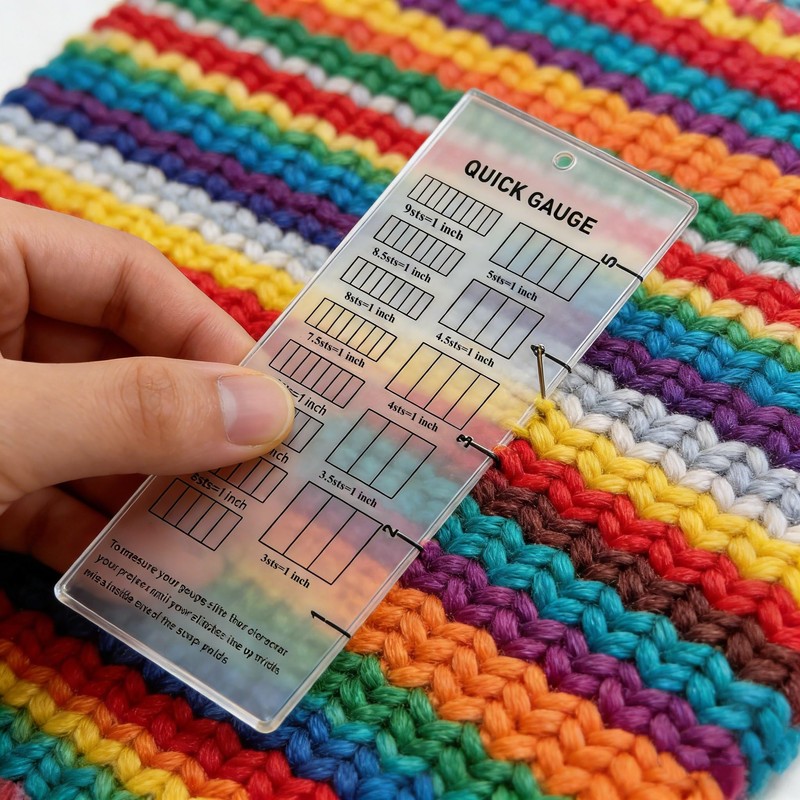 Quick Gauge Ruler Knitting and Crochet Gauge Tool Clear Acrylic