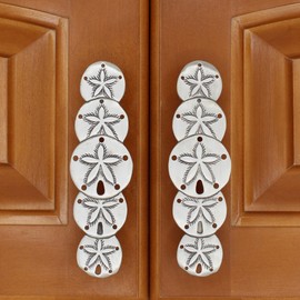Costello Coastal - Sand Dollar Cabinet Pulls (Vertical 2-Pack) | Artist Pewter Hardware Collection