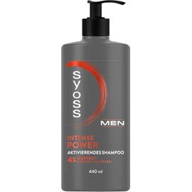 SYOSS Shampoo MEN Intense Power Activating Shampoo (440 ml), Men's Shampoo for Normal Hair, Hair Shampoo Stimulates the Hair Roots from the First Application, Formula with 4% Caffeine Energy Complex