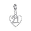 Philip Jones 21st Birthday Heart Charm Created with Zircondia® Crystals