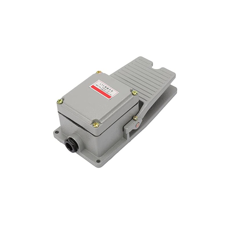 Industrial Foot Switch, AC 250V 15A Momentary Metal Foot Pedal