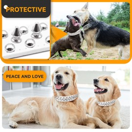 PETCARE Spiked Dog Collar White Soft Pu Leather Funny Mushrooms Rivet Spike Studded Puppy Collar Adjustable Outdoor Pet Dog Collar for Small Medium Large Dogs Cats Chihuahua Pug Pit Bull Dog Collars