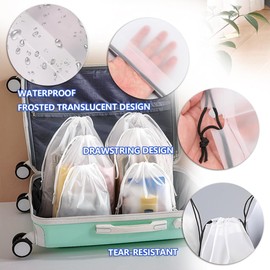 KQOZG 10 PCS Shoe Bags Travel Essentials, Waterproof Fabric, Suitcase Organizer, Travel Accessories for Vacation, Airplane Travel Gadgets (2 Sizes)