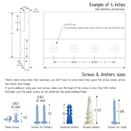 50 Inch Heavy Duty French Cleat Hanger, Heavy Mirror Mounting Hardware & Picture Hanging kit, Wall Mount Brackets for Cabinets, Shelf, Headboard - Z Clips 2 Pairs up to 500 lbs