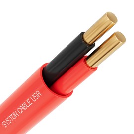 Syston Fire Alarm Security Burglar Station Wire Cable, 14/2 250 ft 100% Solid Copper Unshielded FPLP/CL3P/FT6/CMP Plenum-Rated UL and/or ETL Listed, 14 AWG UV Resistant RoHS for Indoor/Outdoor Use