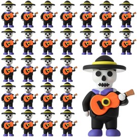 VioraWhite 25 Pcs Halloween Day of The Dead Mini Figurines Little Día De Muertos Figures Mariachi Band Mini Skeleton Skull Statue for Hide and Seek Props Window Desk Kitchen Decorations Party Gifts