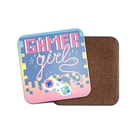 1 x DestinationVinyl Retro Gamer Girl Coaster - Computer Student Gamer Gaming Girls Fun #19064