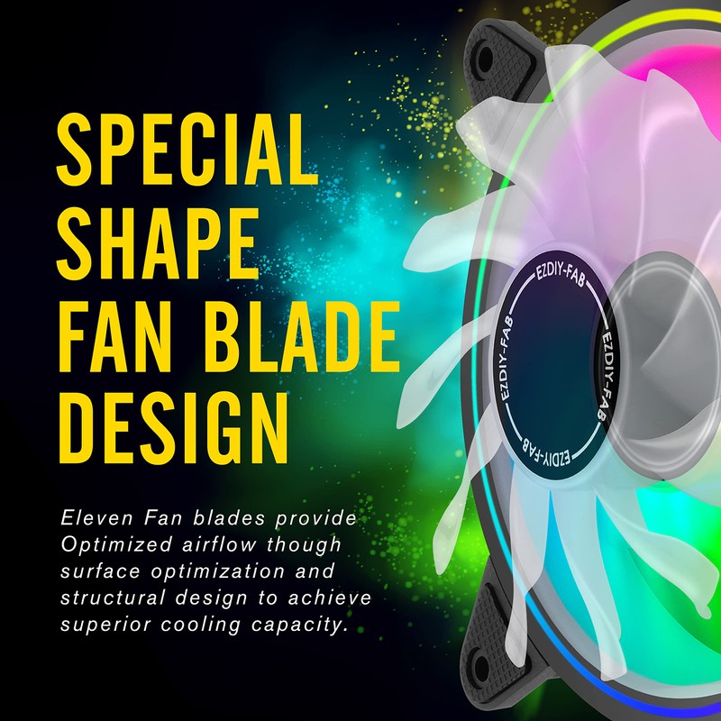 EZDIY-FAB Moonlight RGB Case Fan 120mm with Fan Hub X