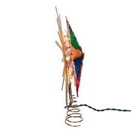 Kurt S. Adler 9.5-Inch UL 10-Light 8-Point Capiz Multi-Color Star Treetop Tree Topper