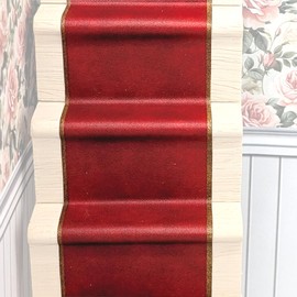 Self-Adhesive Carpet with Real Textile Structure for Dollhouses Scale 1:12 (Red Carpet)