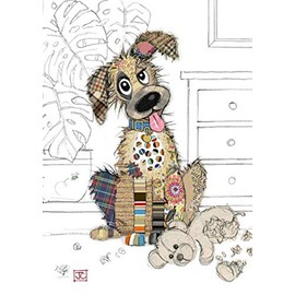 Bug Art Blank Greeting Card - Murphy Mutt Multicolour G024