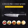 Chef Knife MICHELANGELO Super Sharp Professional Chef's Knife Etched Damascus