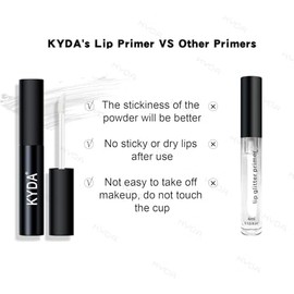 KYDA Kit De Labios Con Glitter De 3 Colores, Polvo Metálico Diamante De Alta Pigmentación Para Labios, Maquillaje De Labios Con Glitter, Con Prebase