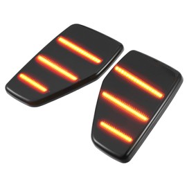 A ABSOPRO LED Side Marker Light 15873639 Front Driver Passenger Turn Signal Lights Fender Sidemarker Lamps for Hummer H3 Black Lens Amber LED Light 1 Pair