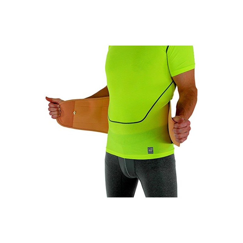 Beige Neoprene Adjustable Lower Back Support Lumbar Brace Size Large